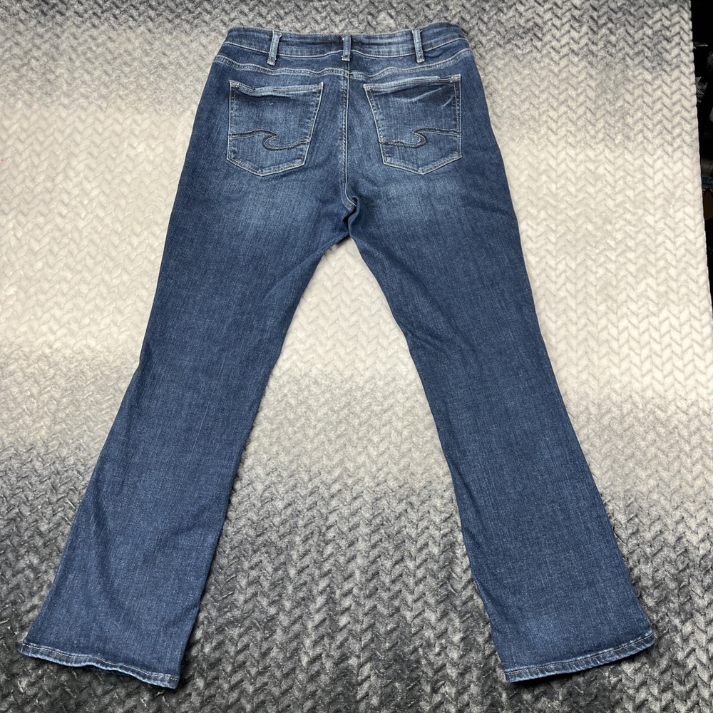 Silver Jeans Womens 33x31" Dark Blue Denim Pants Elyse Slim Boot Cut Western